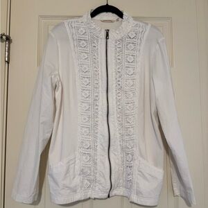 Women’s XL Soft Surroundings Eyelet Zip Jacket